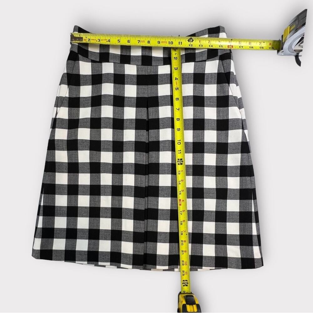 1901 Midi Skirt Womens Size 10 Black Ivory Check A-Line Career Capsule Academia - Picture 7 of 10
